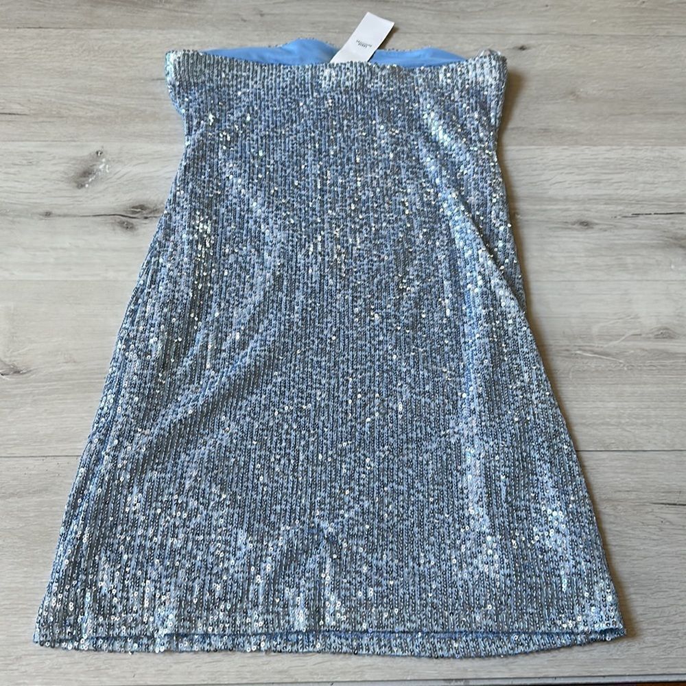 Urban Outfitters - Ariel Sequin Bodycon Tube Dress Blue M NWT - Picture 5 of 5